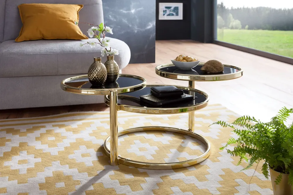 Susi Sidebord Af Metalglas - Guld