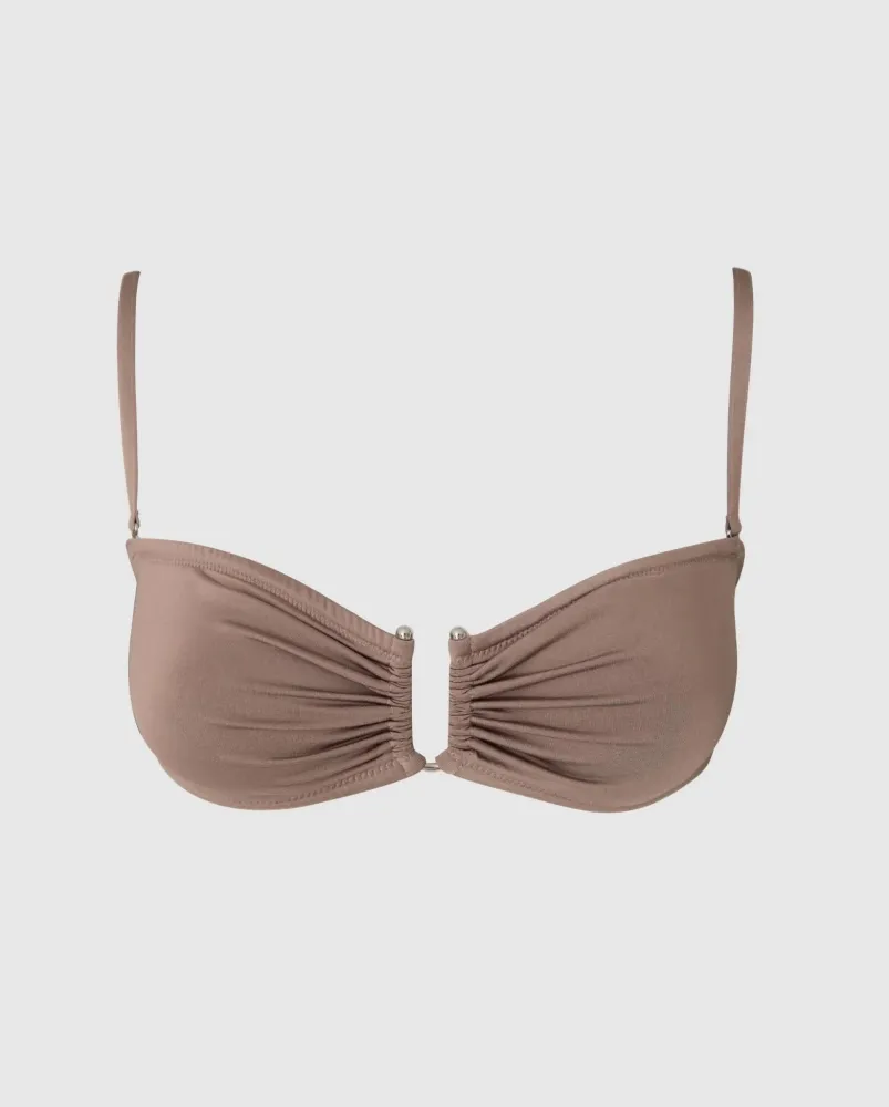Understatement Underwear - Bandeau Bikini Top - Mauve Xs
