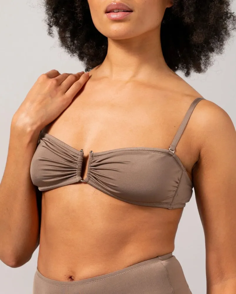 Understatement Underwear - Bandeau Bikini Top - Mauve Xs
