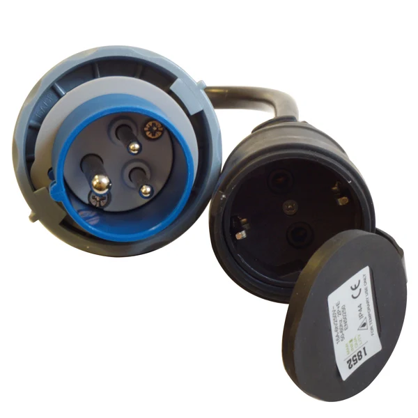 1852 CEE 220V hane IP67 til Schuko hona - 2,5mm2 kabel 0,5m