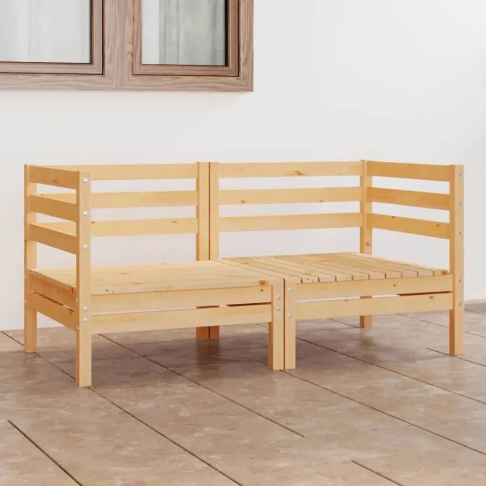 2-personers havesofa massivt fyrretræ White | Black