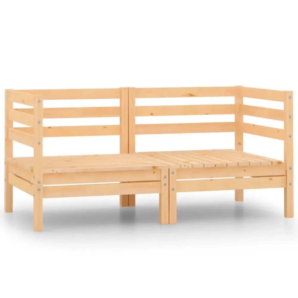 2-personers havesofa massivt fyrretræ White | Black