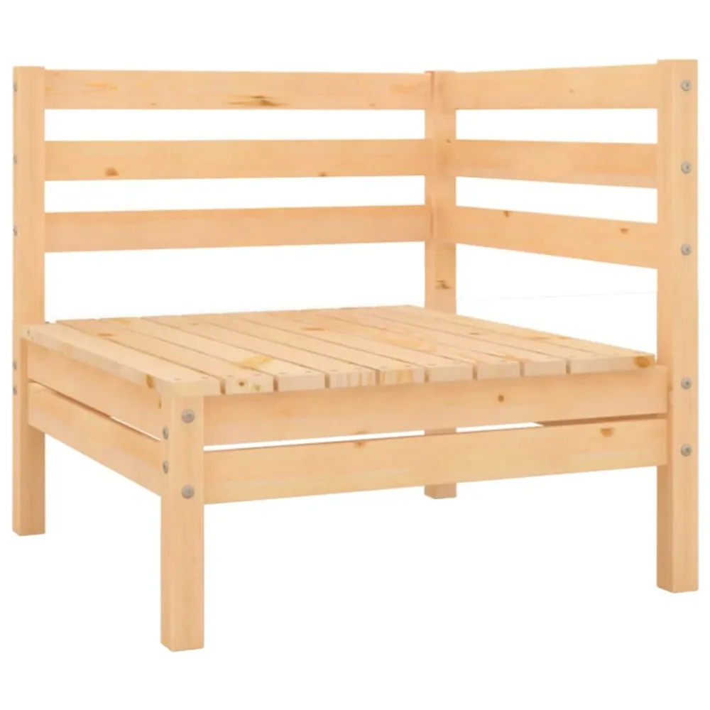 2-personers havesofa massivt fyrretræ White | Black