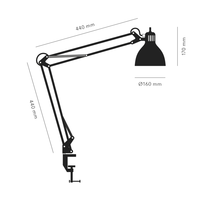 Archi T2 E27 charcoal bordlampe