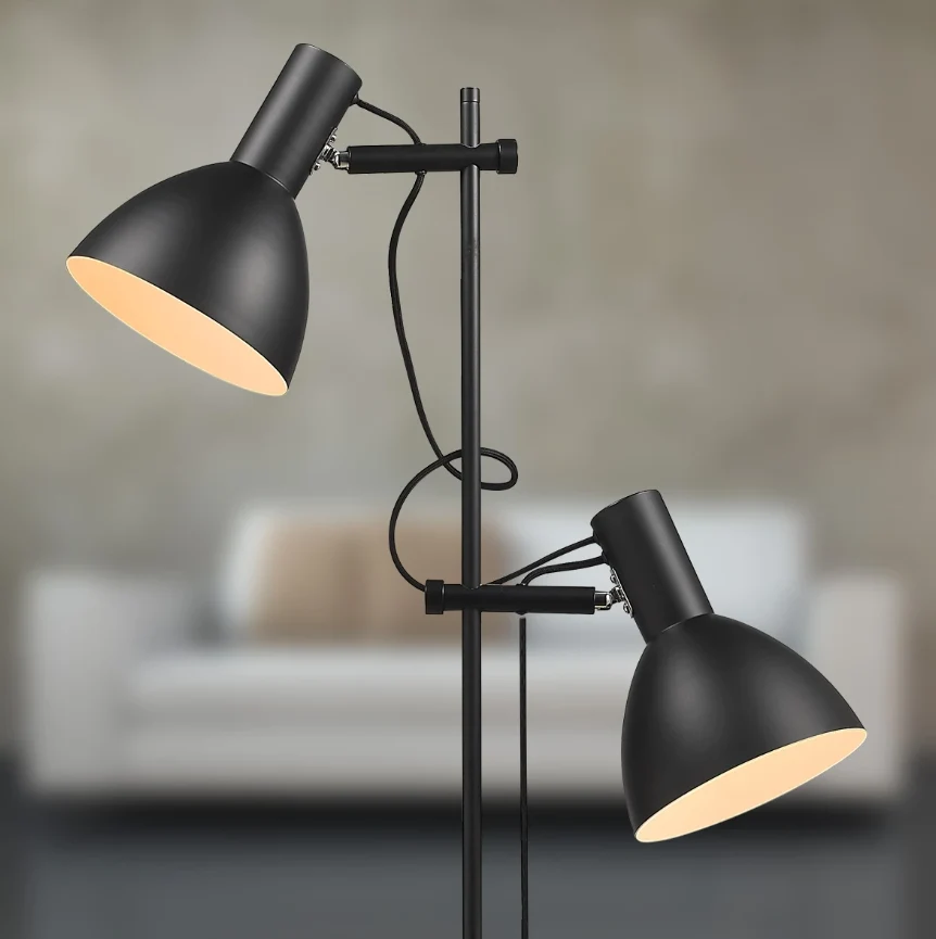 Baltimore Gulvlampe, 2 Lamper - Ebony
