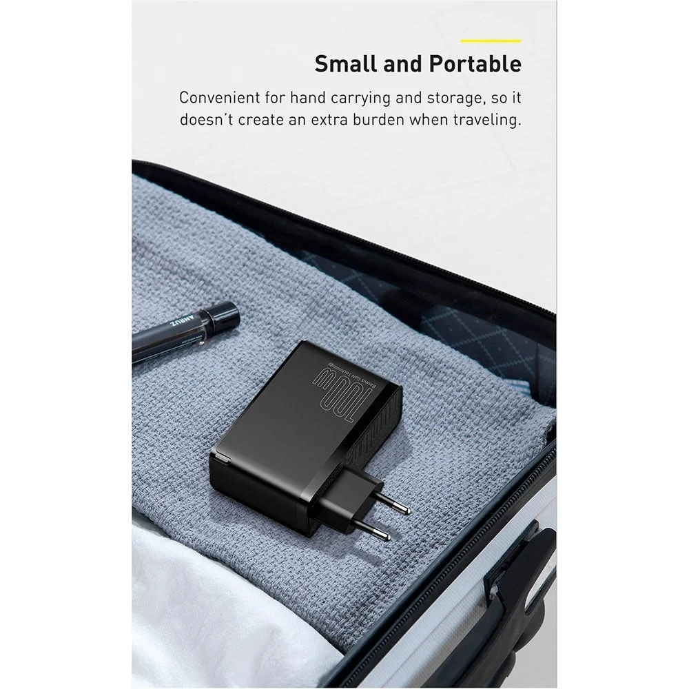 Baseus 100W PD GaN² Pro Stiv Charger - Vægoplader m. 2 x USB-C & 2 x USB- - Hvid