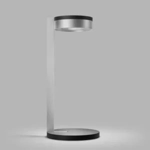 Blade T2 Slank matsort satinsølv LED bordlampe