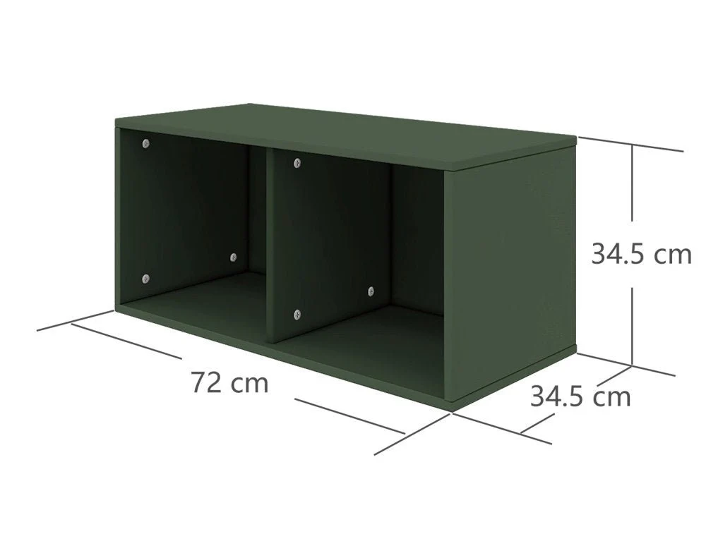 Bogkasse m/2 rum Deepgreen - FLEXA