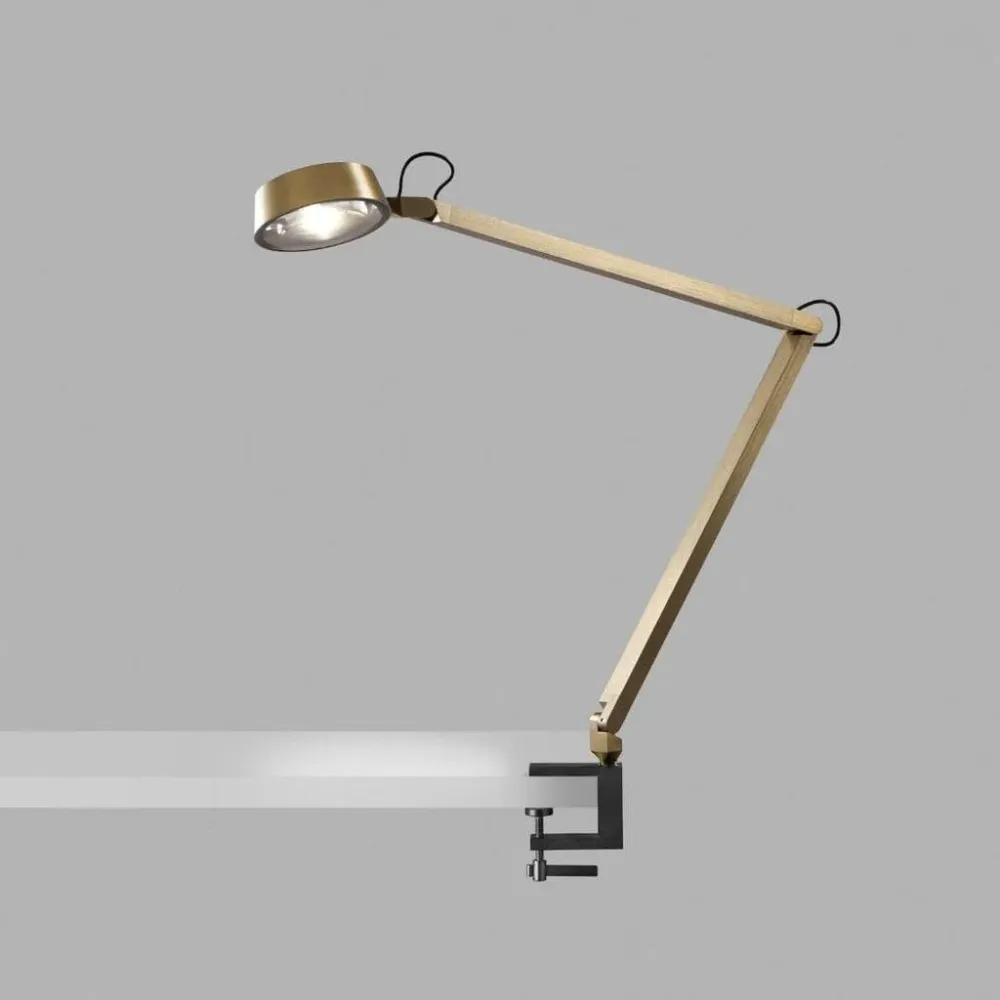 Charcoal T2 Bordlampe m/ klemme Messing - Light-Point