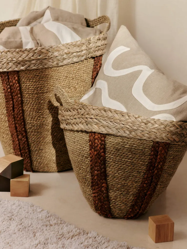 CHIRP Sonar Mar Woven Baskets - Place 2 - Natural/Red Brown