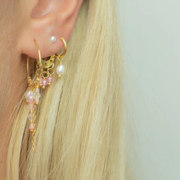 CHIRP Sonar Smykish Second Hoop Ørering - Perle