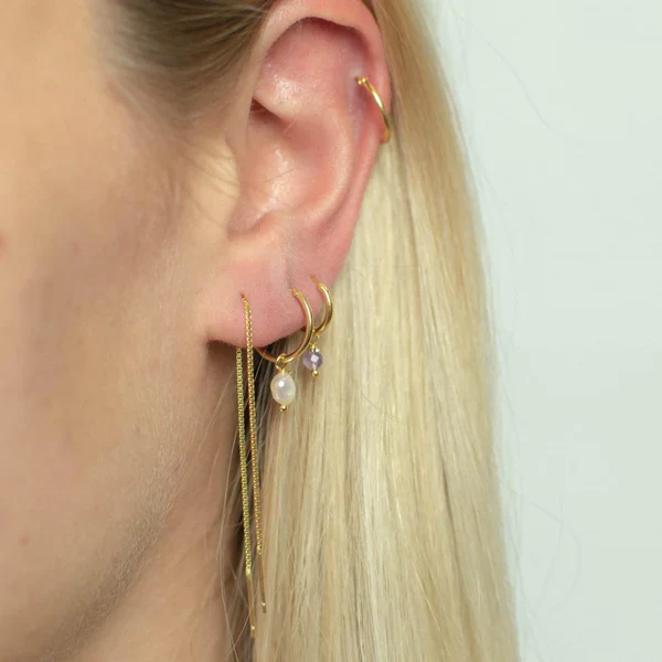 CHIRP Sonar Smykish Second Hoop Ørering - Perle