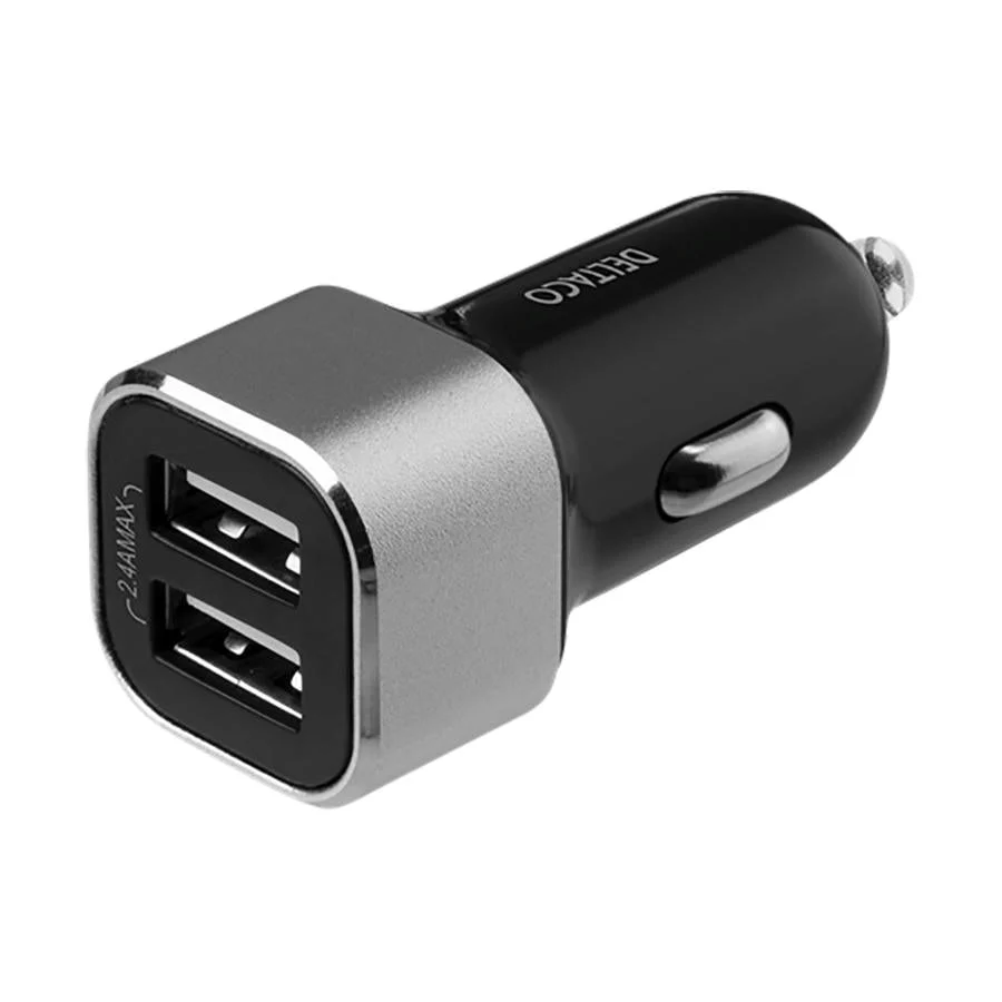 Deltaco 17W Biloplader 2 x USB- - Ebony