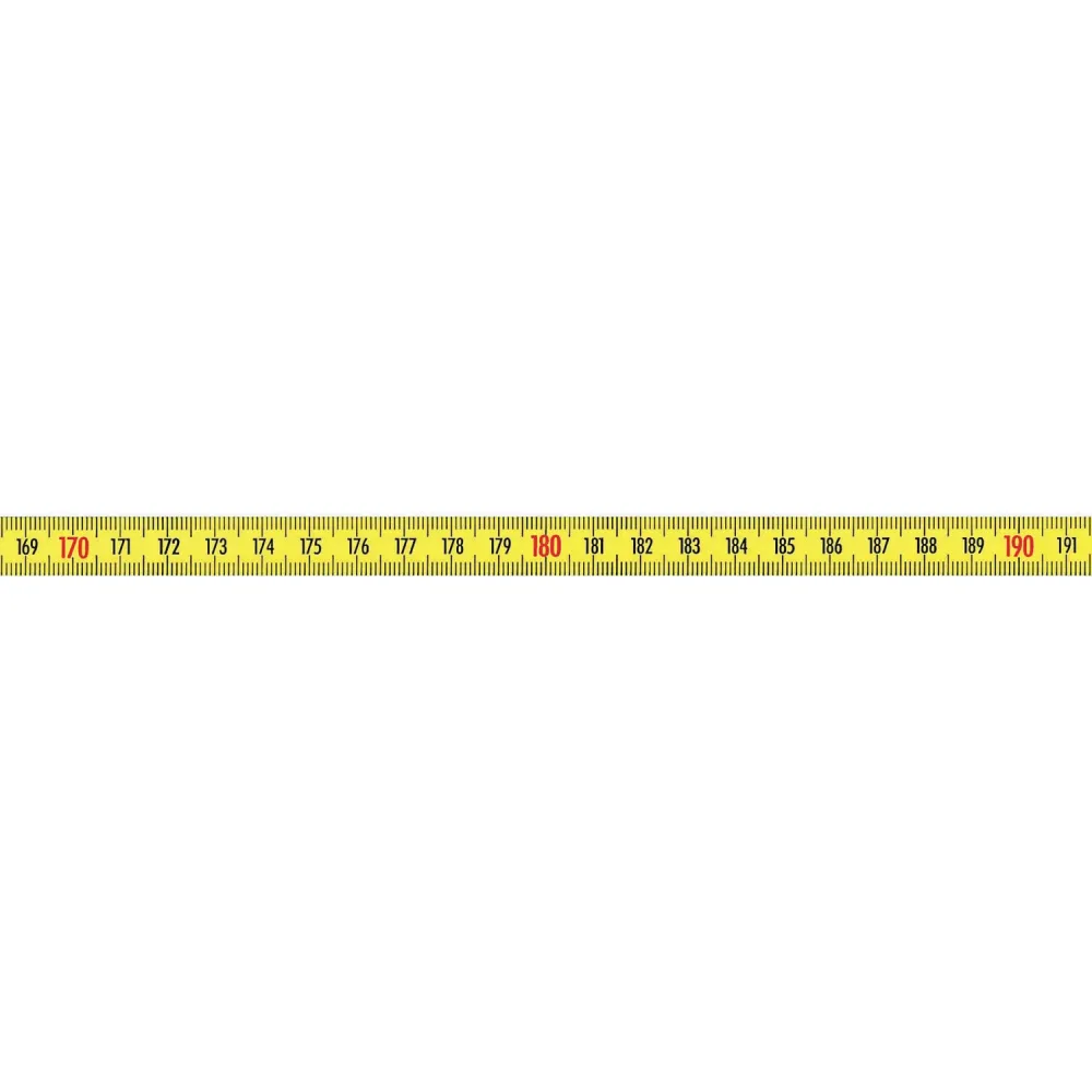 DIESELLA Selvklæbende Pit båndmål i stål 2Mx10mm, V-H graduering LEMON