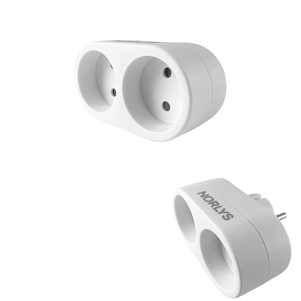 Dobbeltstik Kridt - Norlys - Rund m/2 Udtag