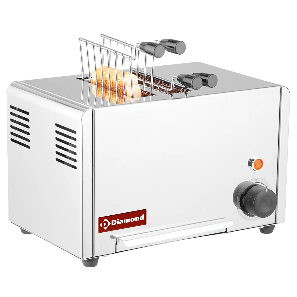 Elektrisk brødrister (croque-monsieur), 2 tænger - Rustfrit chromed.