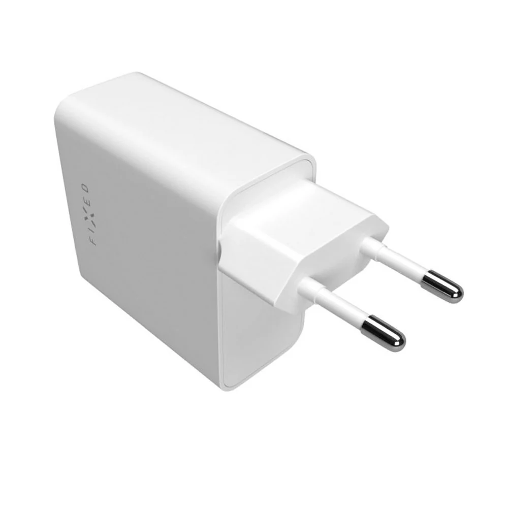 Fixed PD High-speed Vægoplader 65W 2x USB-C - Hvid