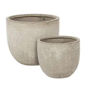 Flush Mount Round Cement krukker - sæt á 2 - sand