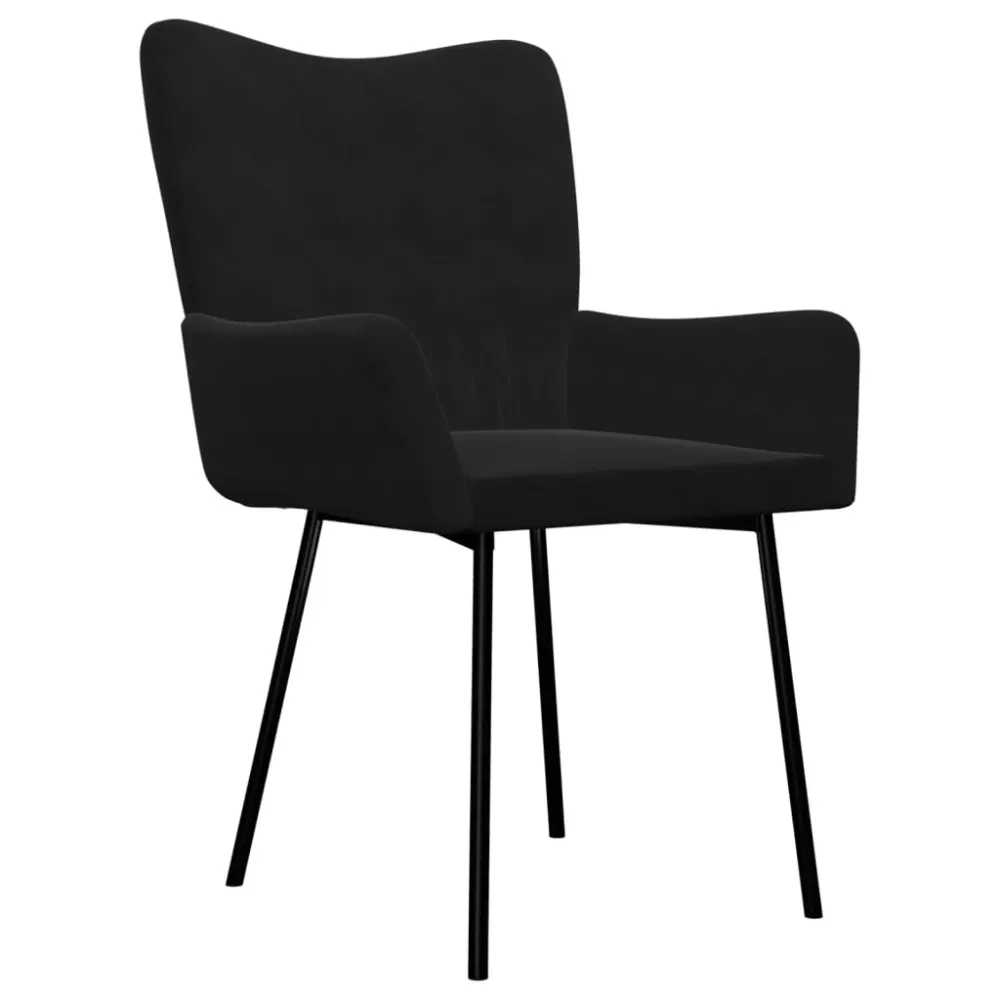 Flush Mount spisebordsstole 2 stk. fløjl ebony
