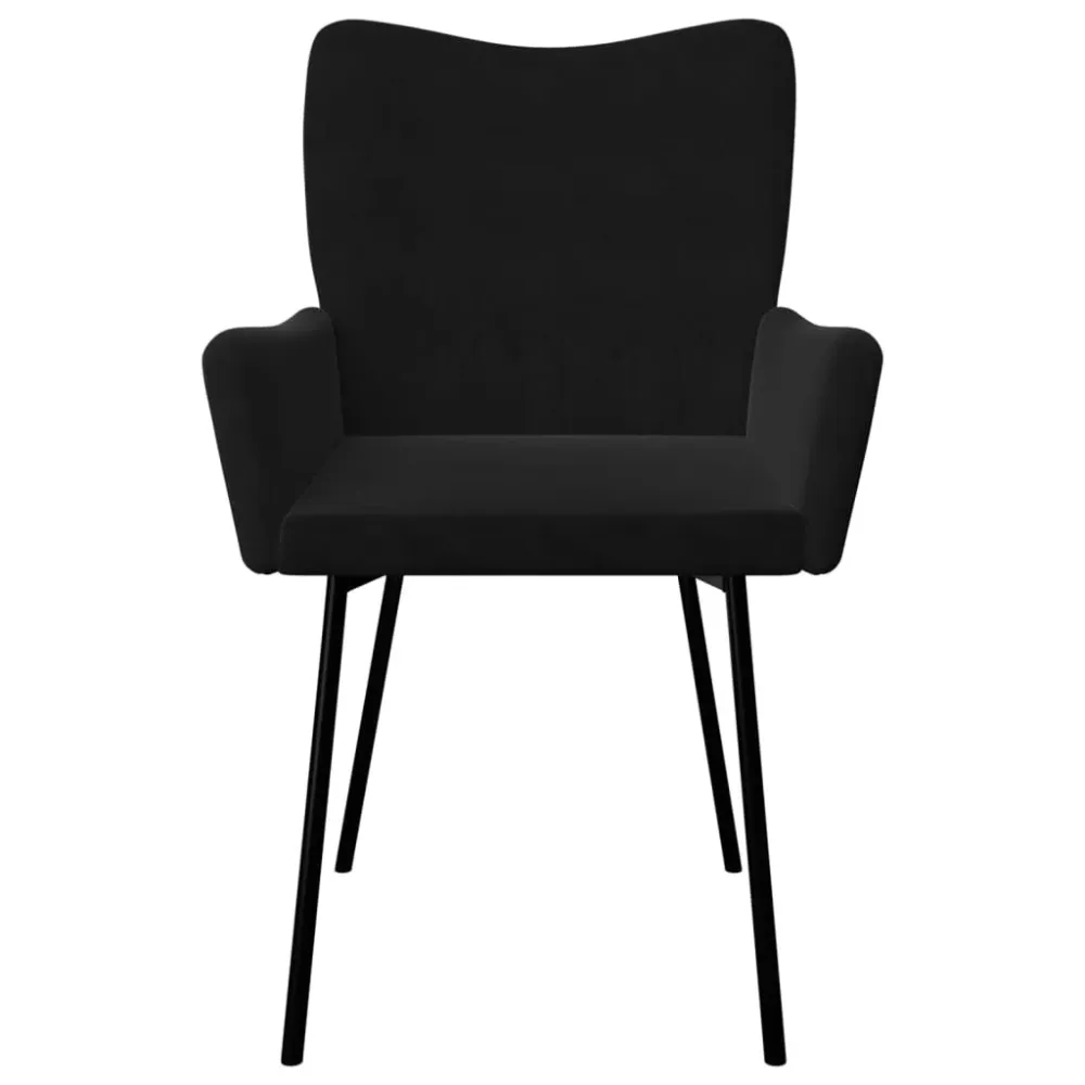 Flush Mount spisebordsstole 2 stk. fløjl ebony