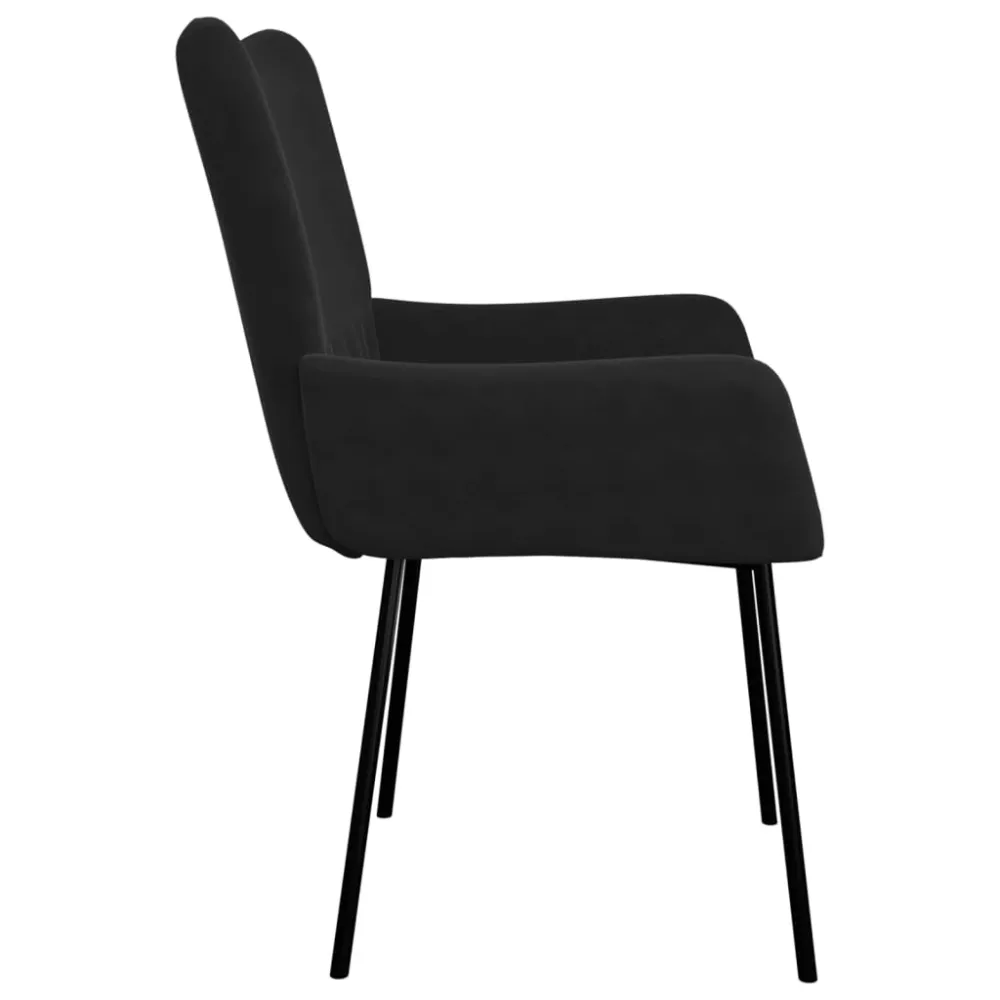 Flush Mount spisebordsstole 2 stk. fløjl ebony