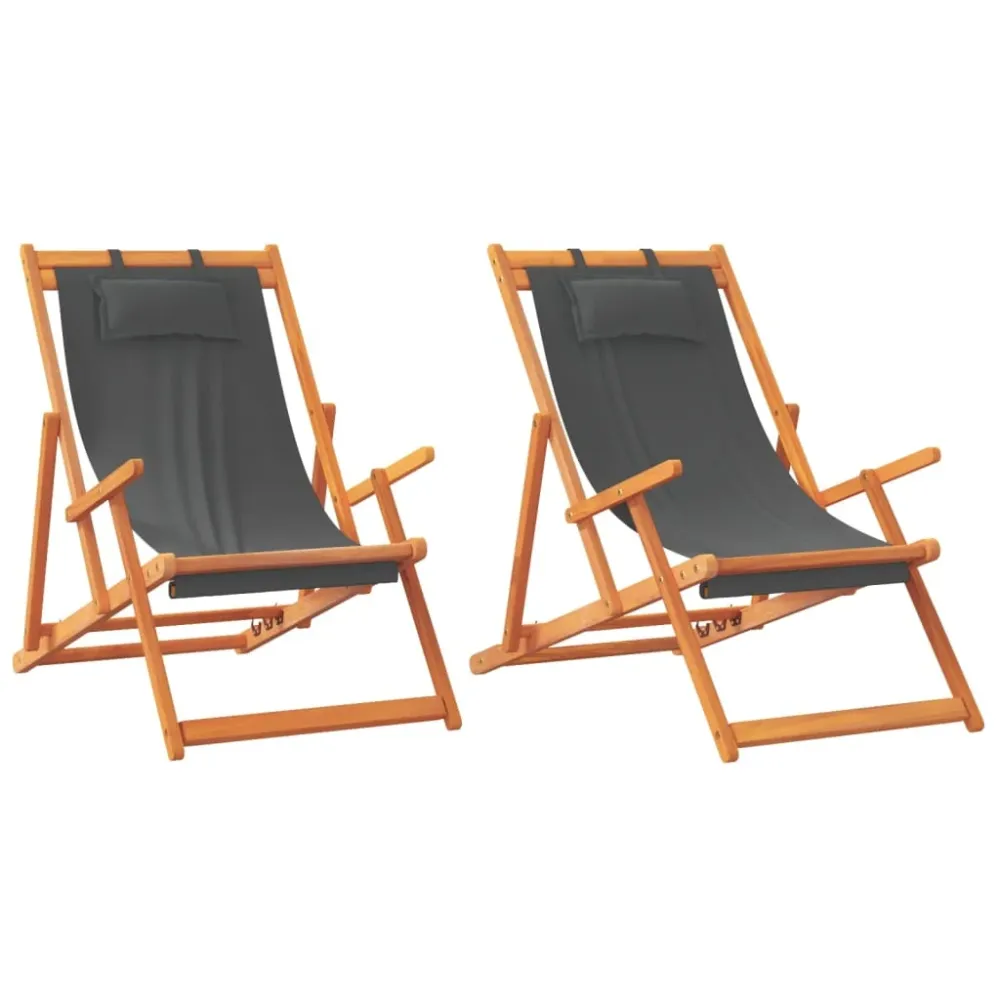 foldbare strandstole 2 stk. stof grå Fishing Kayaks