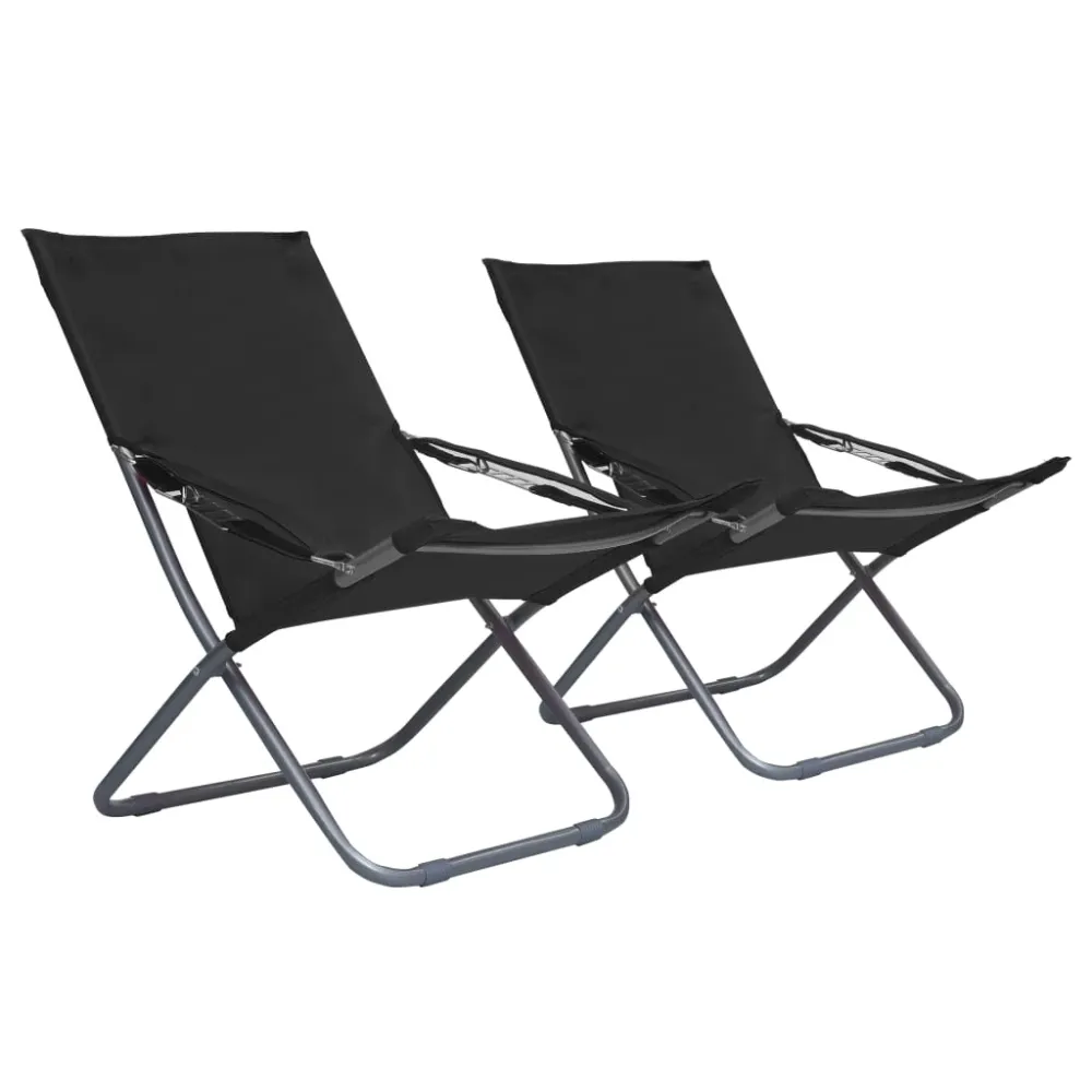 foldbare strandstole 2 stk. stof onyx