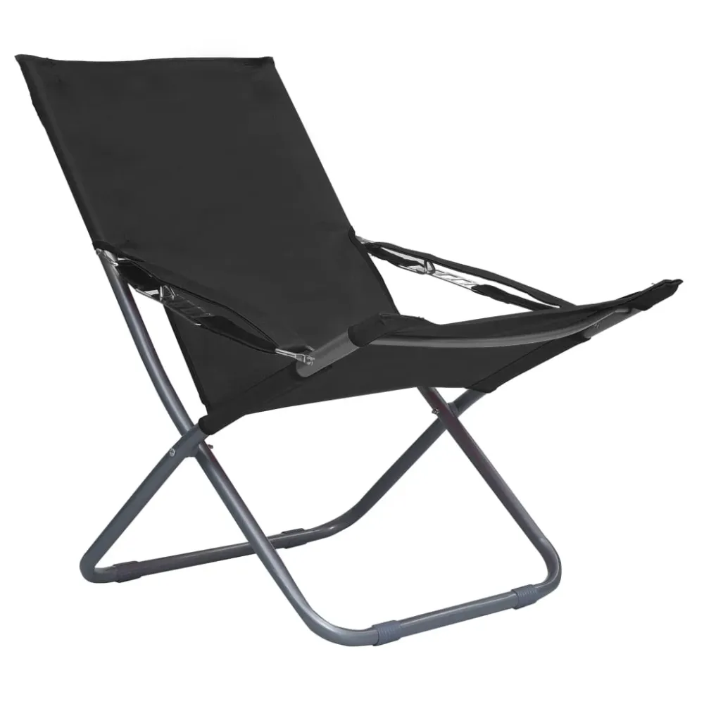 foldbare strandstole 2 stk. stof onyx