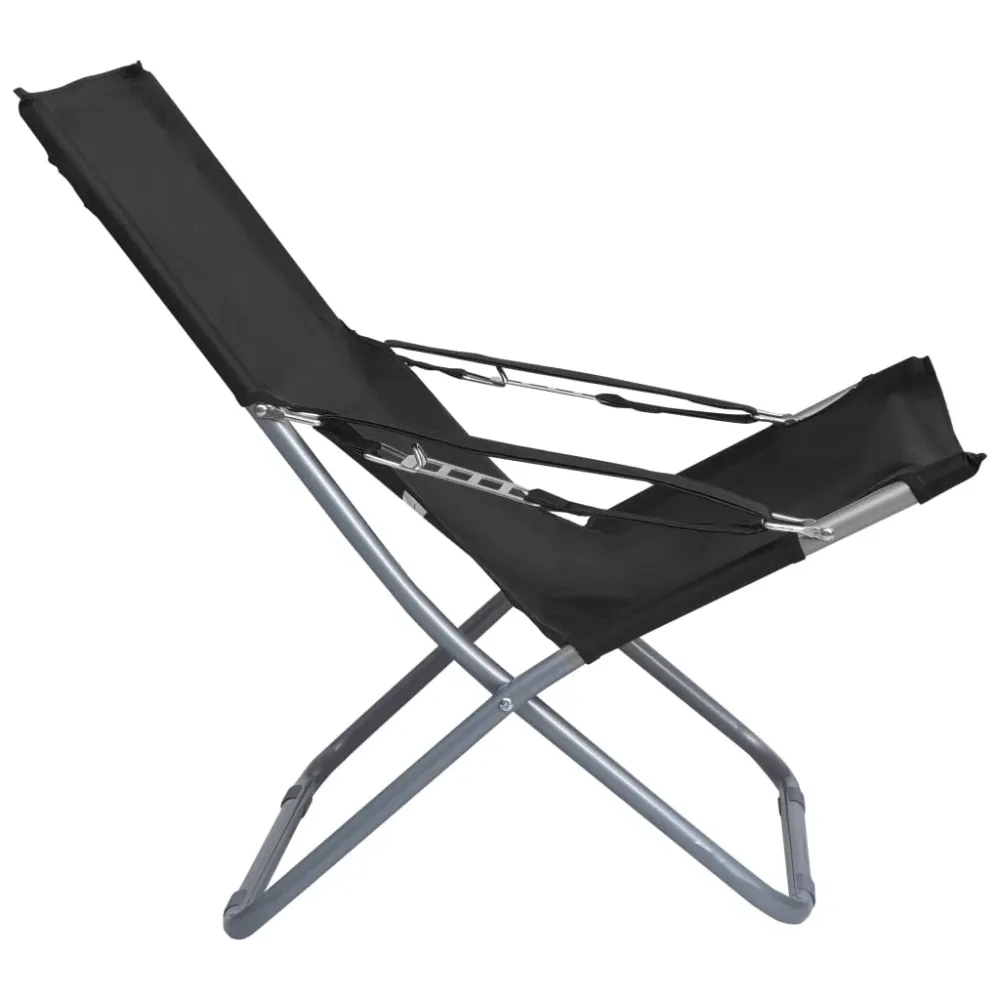 foldbare strandstole 2 stk. stof onyx