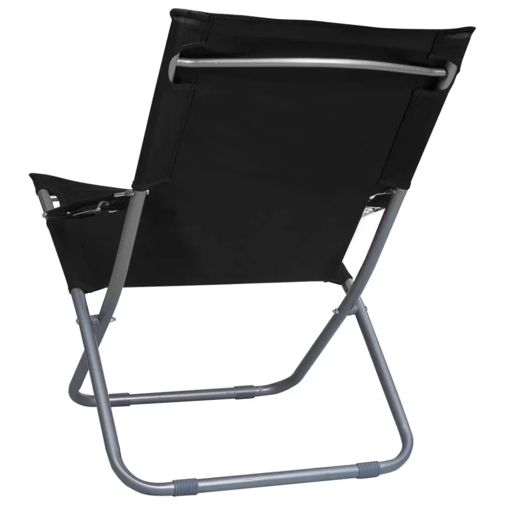 foldbare strandstole 2 stk. stof onyx