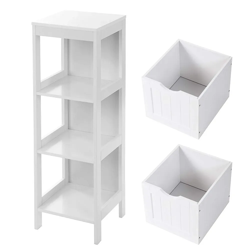 Fritstående reol med 2 skuffer, alabast