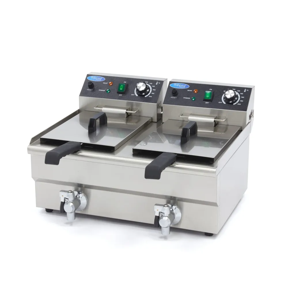 Friture - 2 x 10 Liter - 2 kurve - med aftapningshane