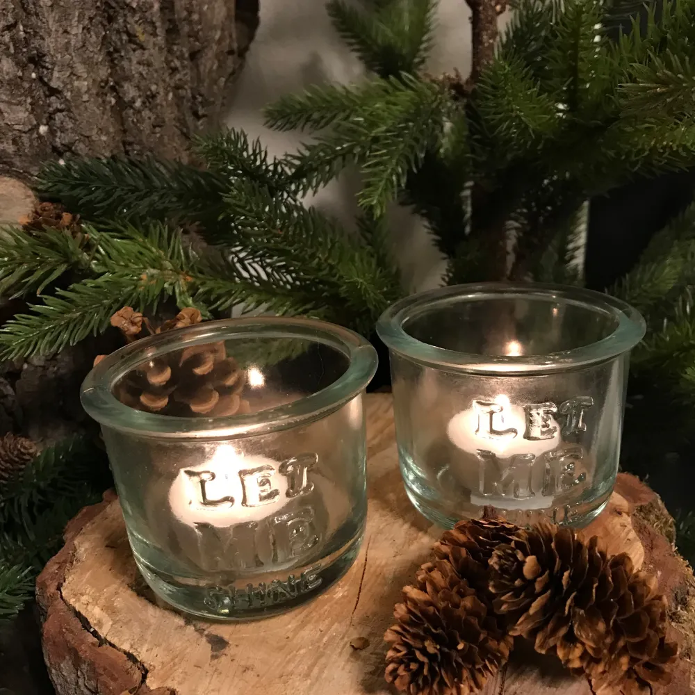 Fyrfadsstage i glas · 2 stk. White | Black
