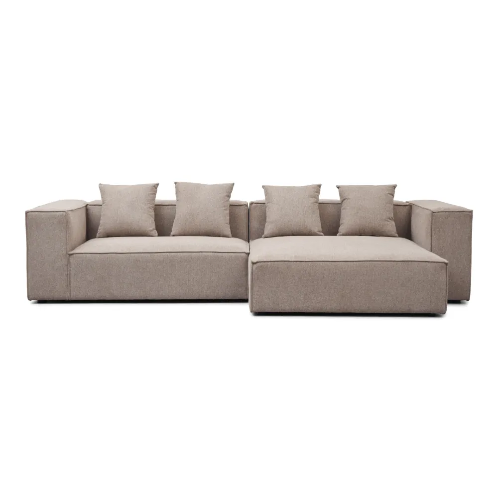 Hailey - Højrevendt chaiselong modulsofa i sand med 2 moduler L: 294 X D: 148 X H: 65 cm