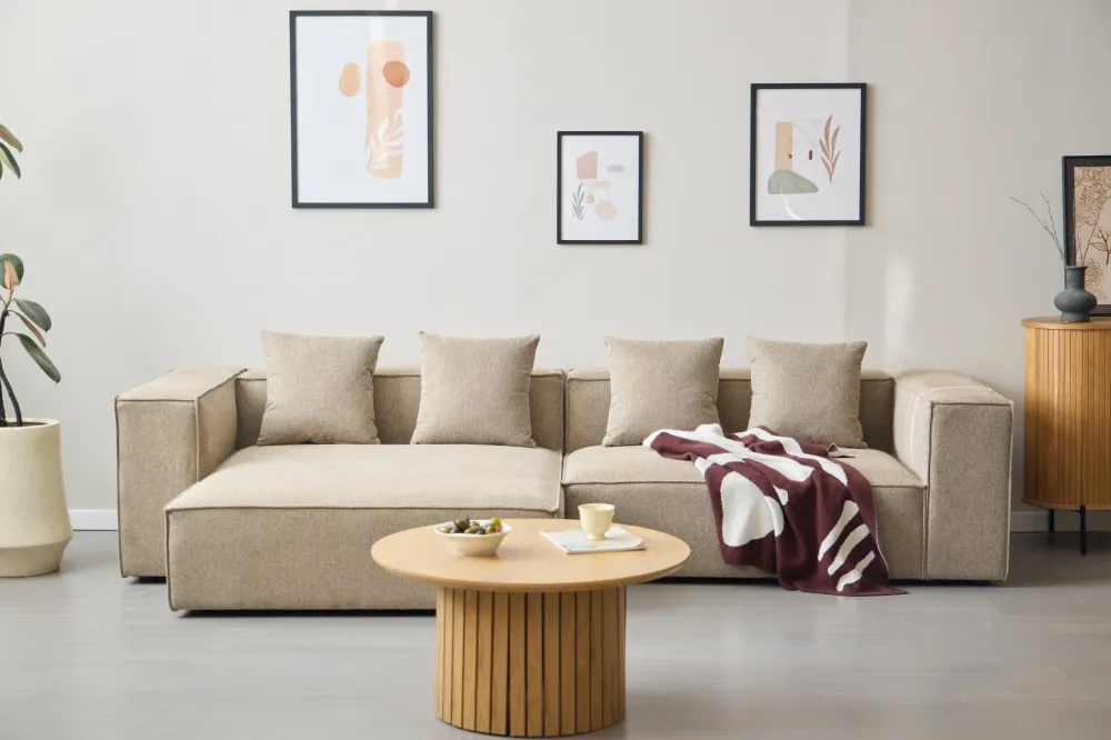 Hailey - Modulsofa i sand med 2 moduler L: 294 X D: 100 X H: 65 cm