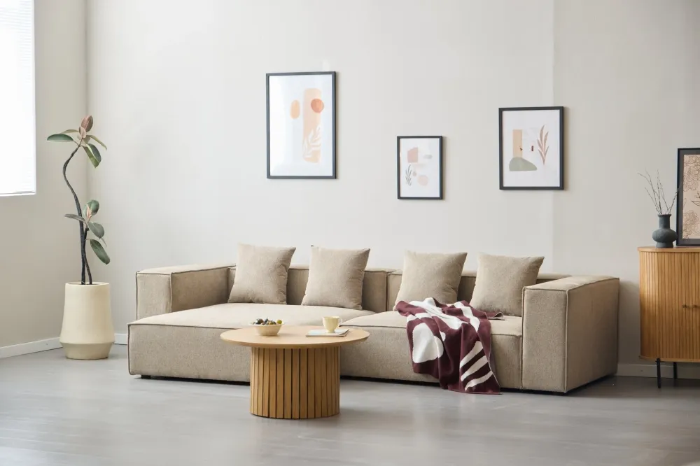 Hailey - Modulsofa i sand med 2 moduler L: 294 X D: 100 X H: 65 cm