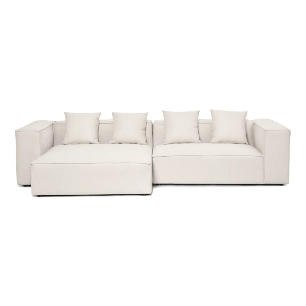 Hailey - Venstrevendt chaiselong modulsofa i ecru med 2 moduler L: 294 X D: 148 X H: 65 cm