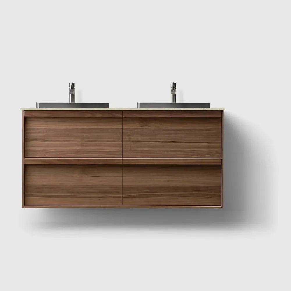 HAVEN H2/120 - Mørk valnød Wood med stenbordplade Black