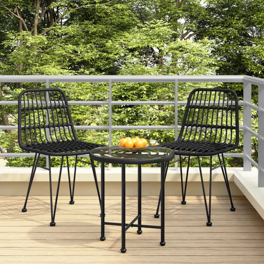havestole 2 stk. 48x62x84 cm polyrattan charcoal