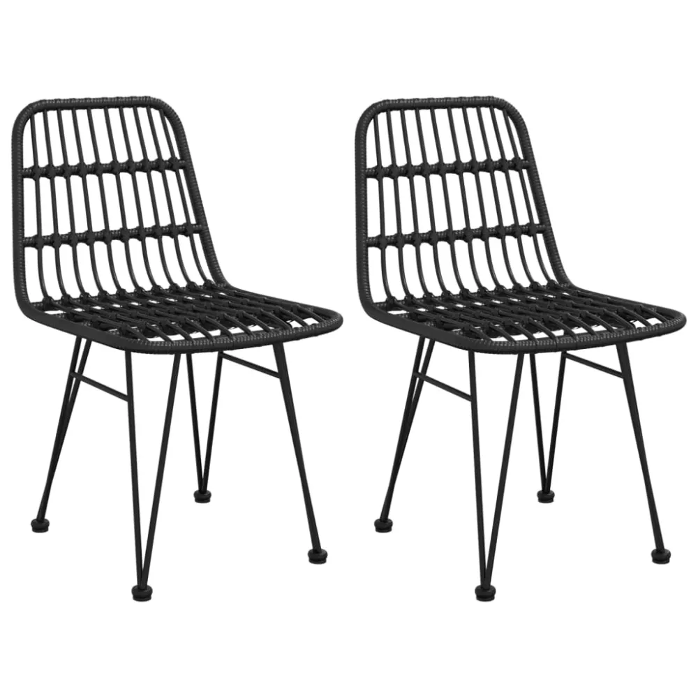havestole 2 stk. 48x62x84 cm polyrattan charcoal