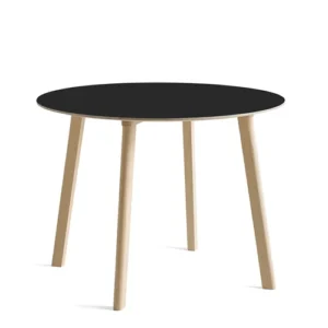HAY Cph Deux 220 Spisebord - Ø98cm. - Ink Black/Bøg