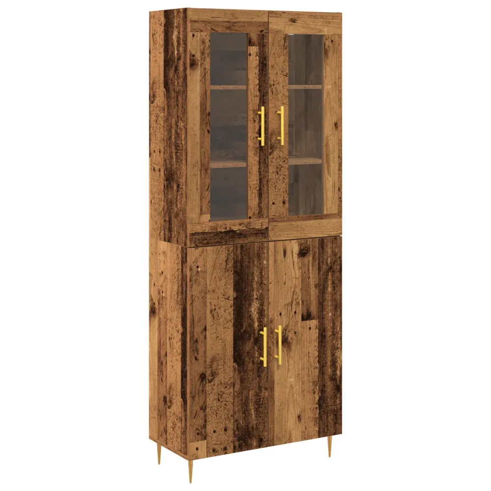 Highboard 2 Dele Gammelt Træ 69,5 X 34 X 180 Cm Crafted Træ