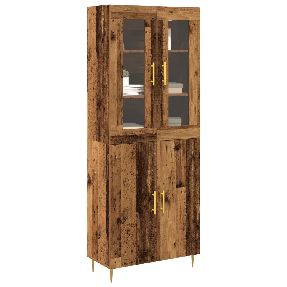 Highboard 2 Dele Gammelt Træ 69,5 X 34 X 180 Cm Crafted Træ