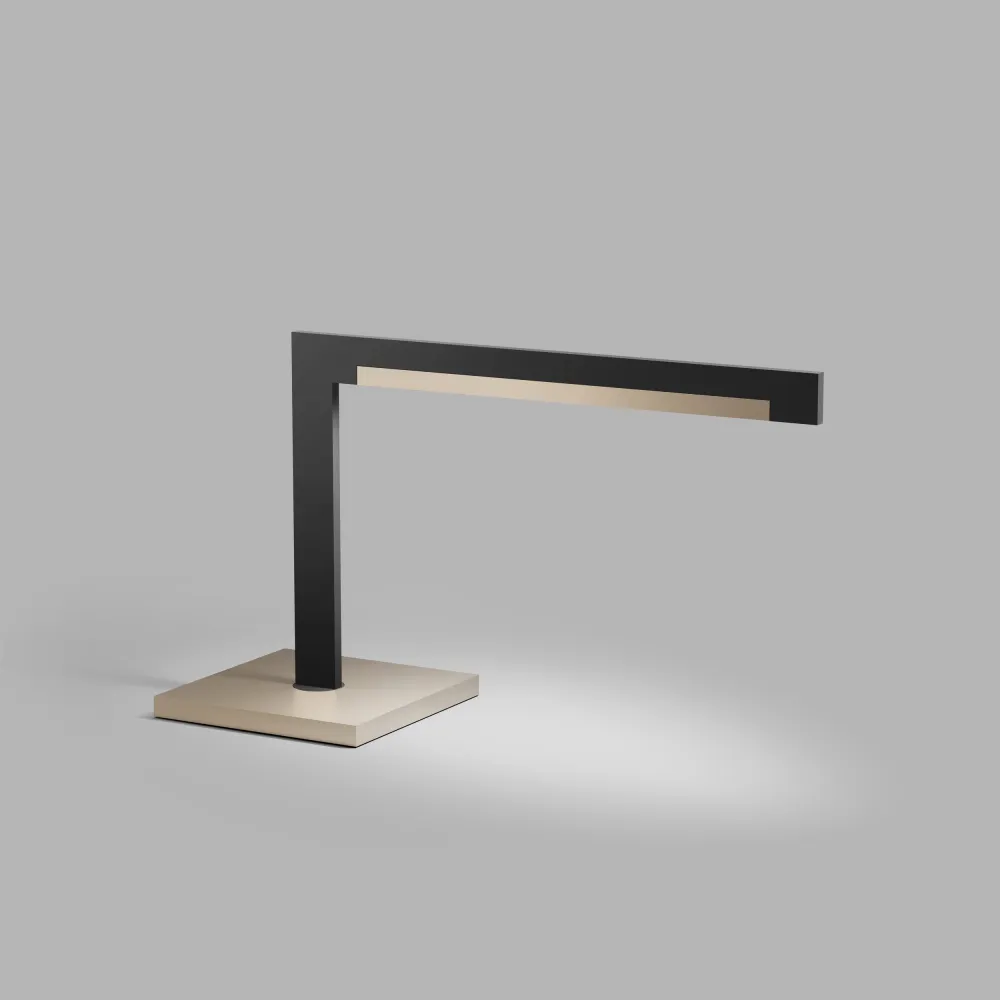 Inlay T2 Linear matsort satinguld LED bordlampe