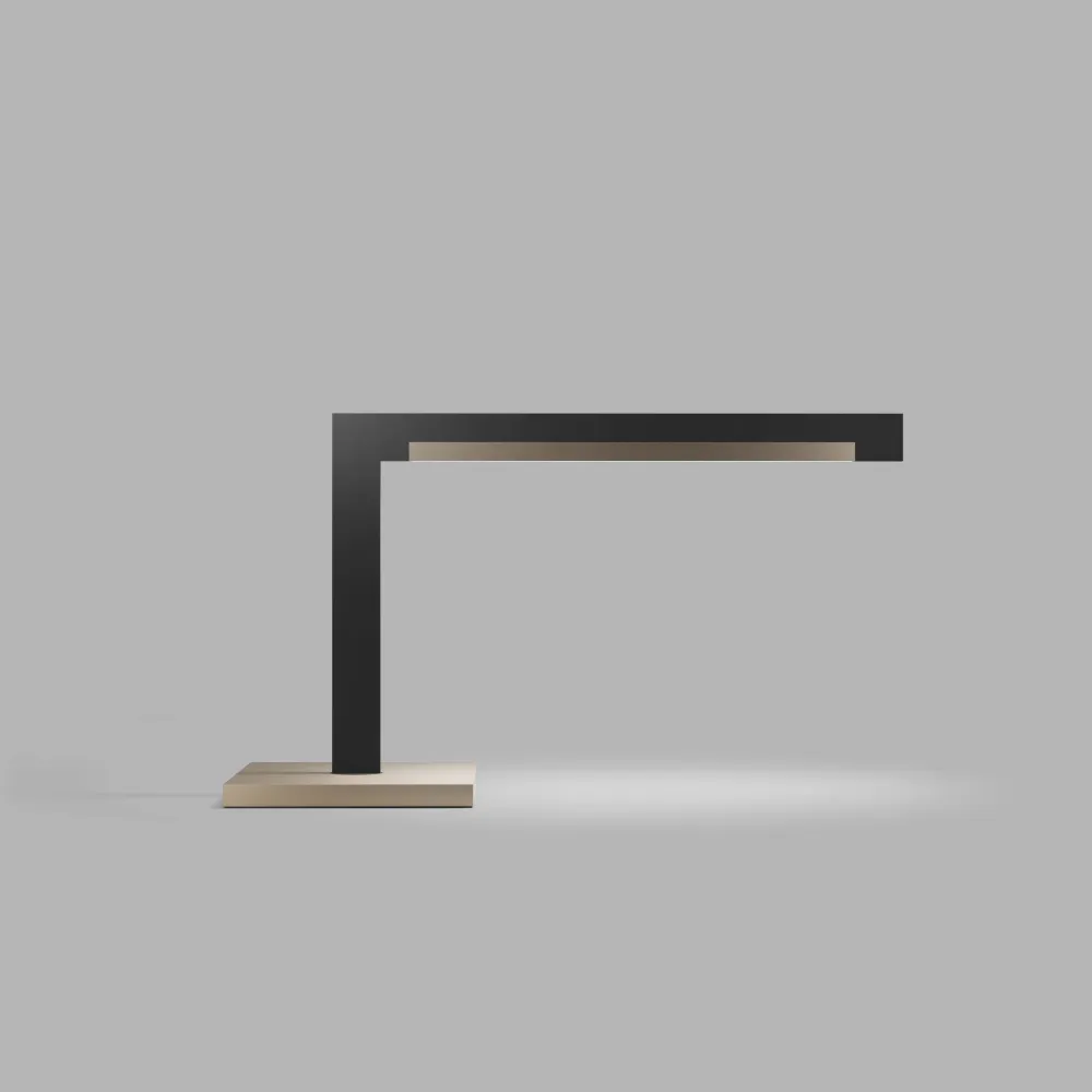 Inlay T2 Linear matsort satinguld LED bordlampe