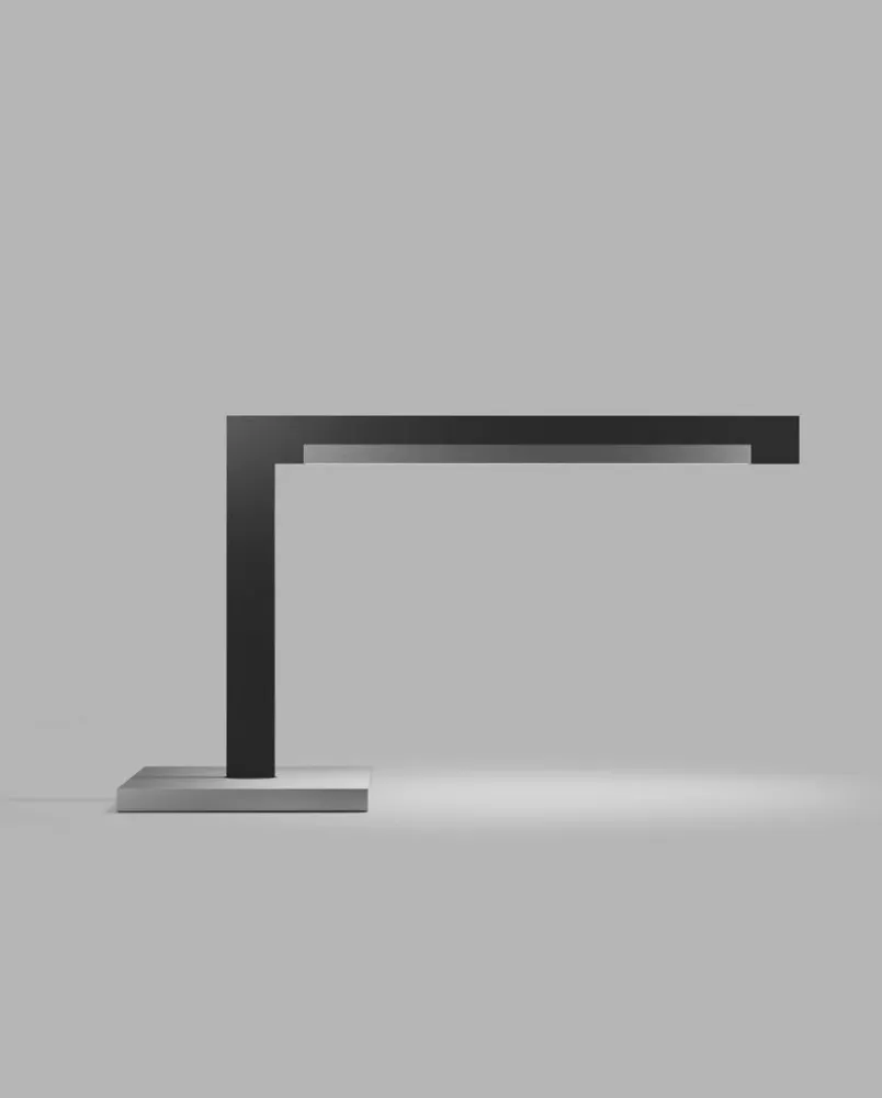 Inlay T2 Linear matsort satinsølv LED bordlampe