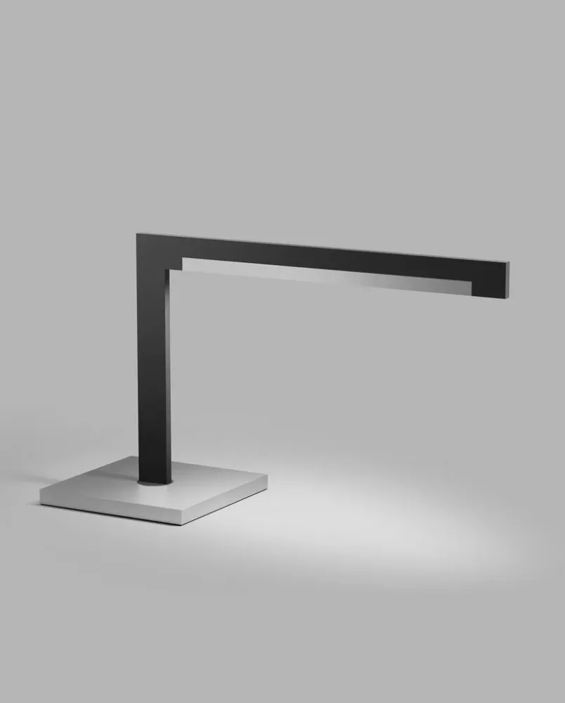 Inlay T2 Linear matsort satinsølv LED bordlampe