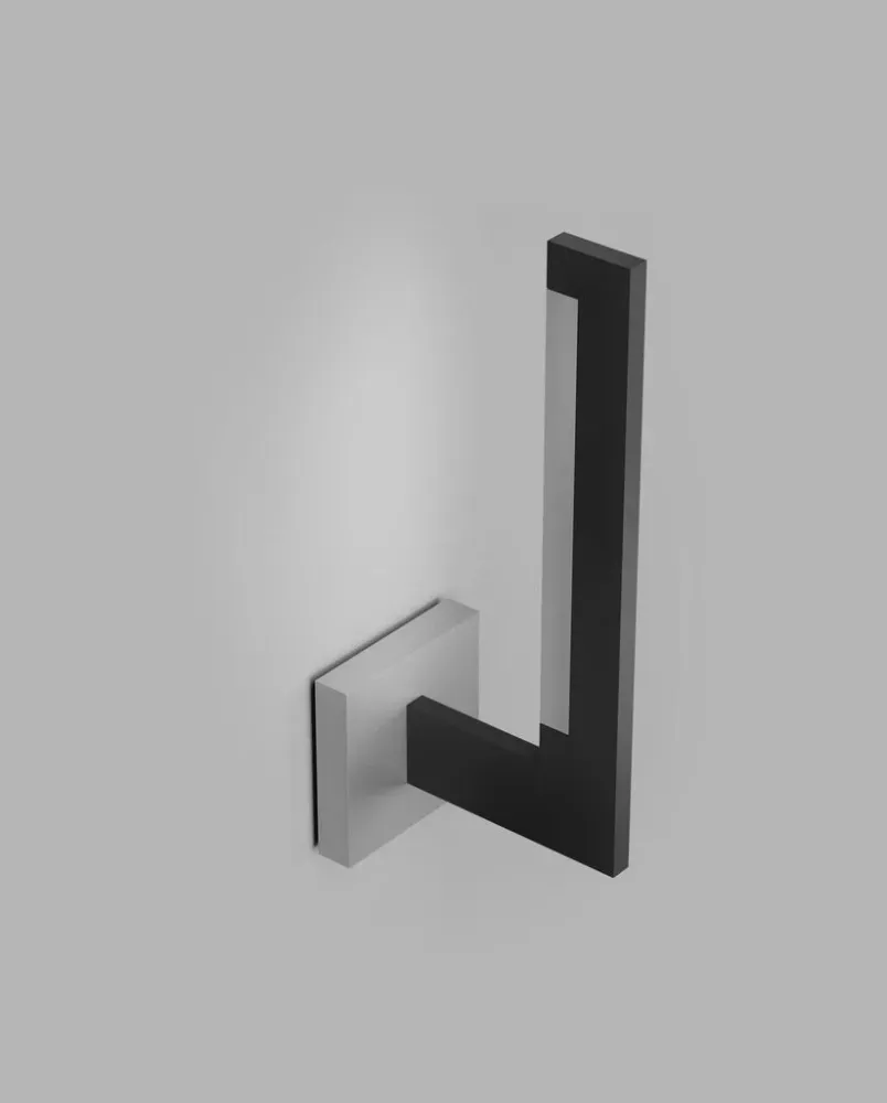 Inlay W2 Linear matsort satinsølv LED væglampe