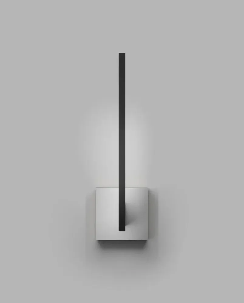 Inlay W2 Linear matsort satinsølv LED væglampe