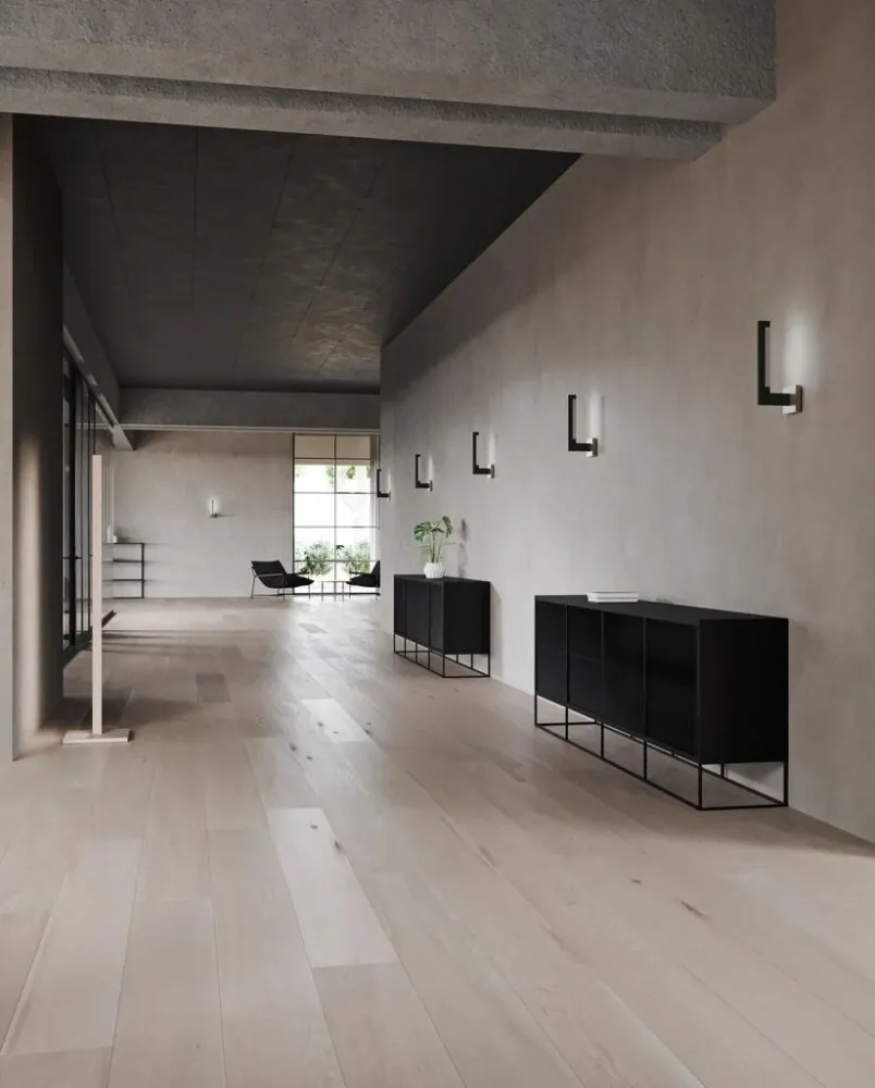 Inlay W2 Linear matsort satinsølv LED væglampe